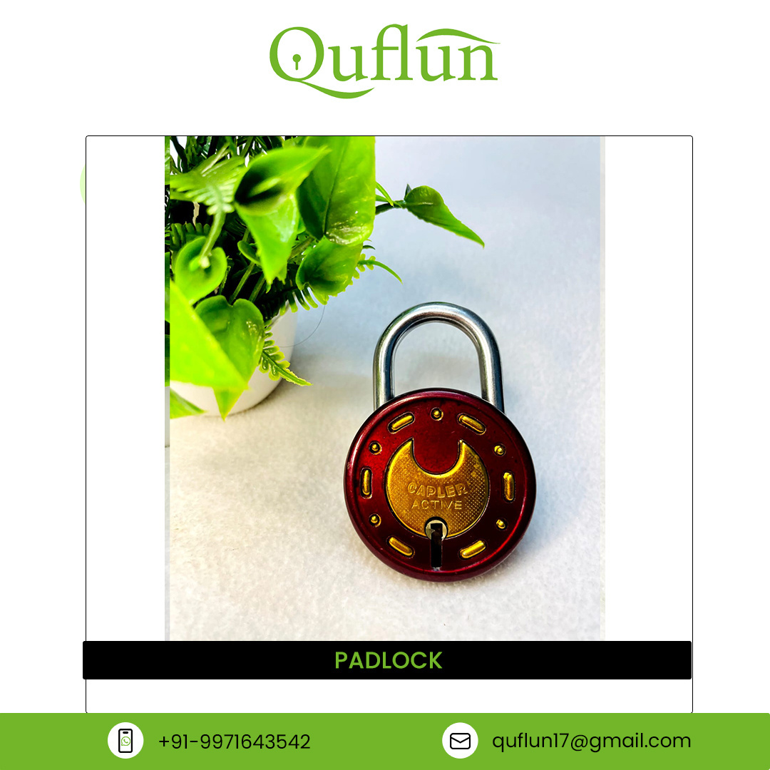 Indian Manufacturer Supply 60mm Steel Shackle Safety Iron Padlock Industrial lock Body Key Stainless Color Material Padlock