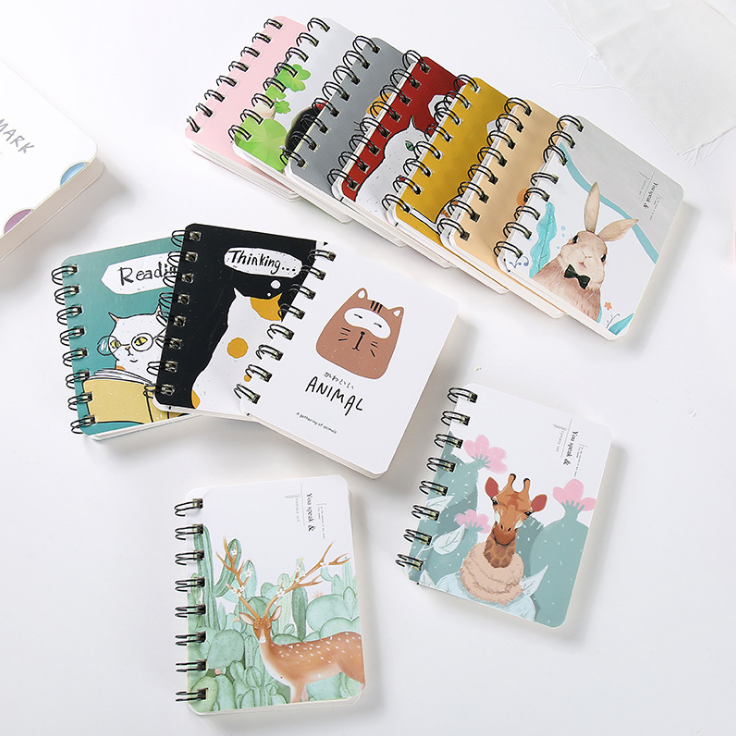 Wholesale Little Fresh Student Pocket Notebook Children Cartoon Love Animal Small Coil Notebook