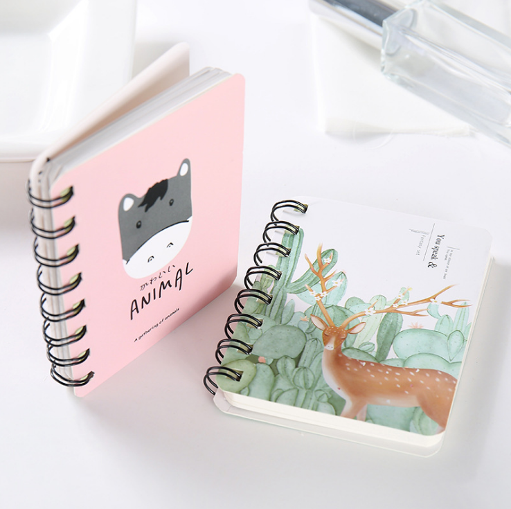 Wholesale Little Fresh Student Pocket Notebook Children Cartoon Love Animal Small Coil Notebook