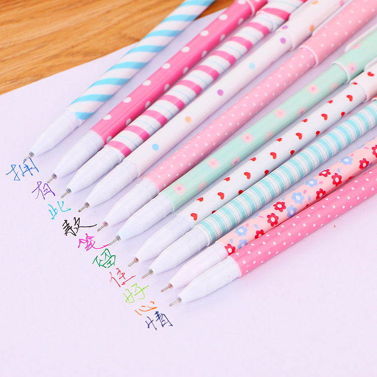 Hot sale Cute cartoon plastic Gel pen 0.5 mm with 10 color ink school student stationery supplies Gel pens set for kids office