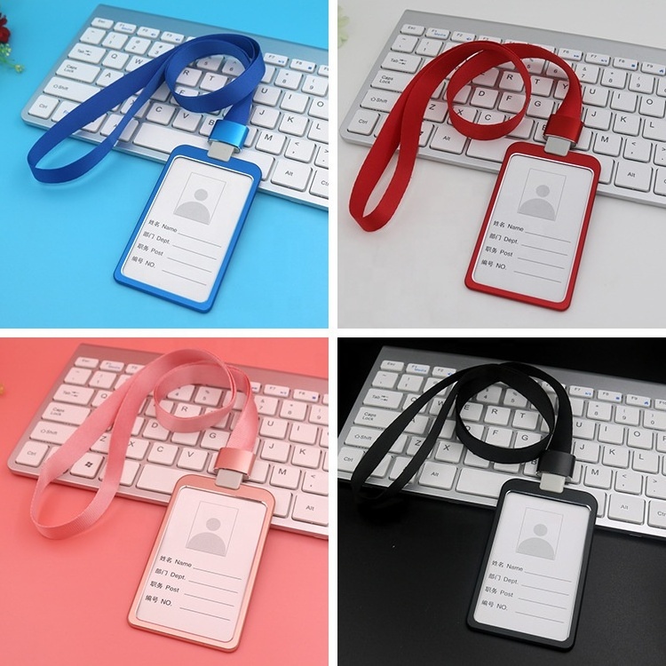 Aluminum Alloy Metal Id Card Holder With Lanyard