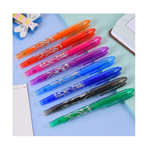 Hot Sale Plastic Erasable Gel Pen with eraser Erasable Inks Pen 8 Colors student Drawing Gel pen Sets for School Supplies