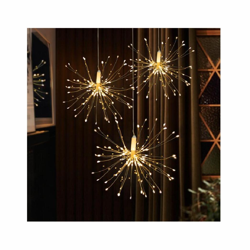 Hot sale Christmas decorations fairy lights outdoor waterproof remote control copper wire firework dandelion string LED lights