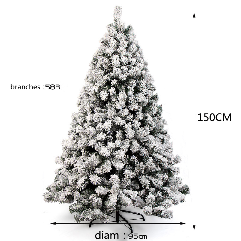 2022 Christmas decoration PE And PVC  Xmas Tree with snow Flocking Craft Artificial Christmas Tree For Indoor Outdoor Decor