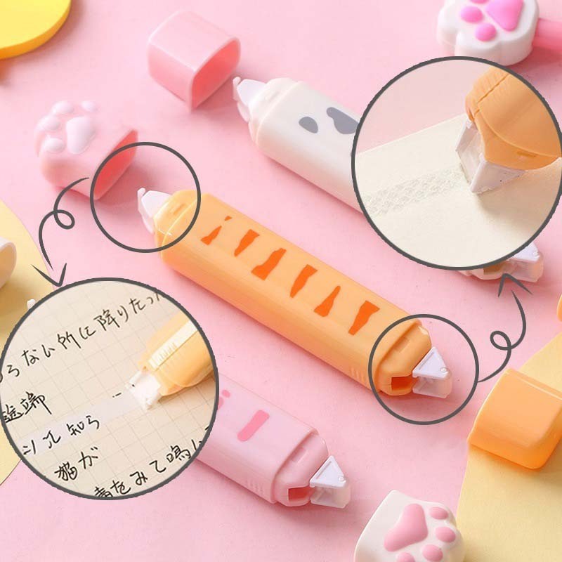 Kawaii Cat Paw Pencil Case Creative Pencil Sharpener Eraser Correction Tape cute Stationery Set for Kids School Supplies Gifts