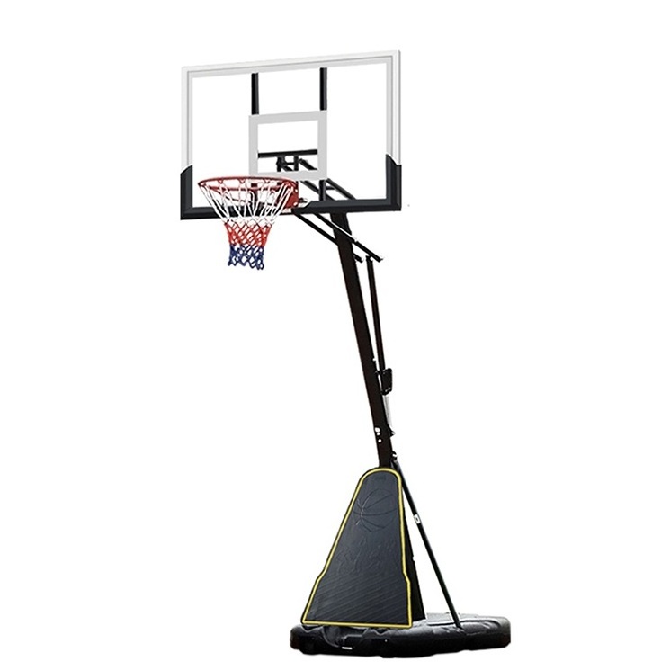 Q024 Outdoor Power Lift Adjustable 10 ft Basketball Hoop Stand With Basketball Ring Slanting Pole Kit