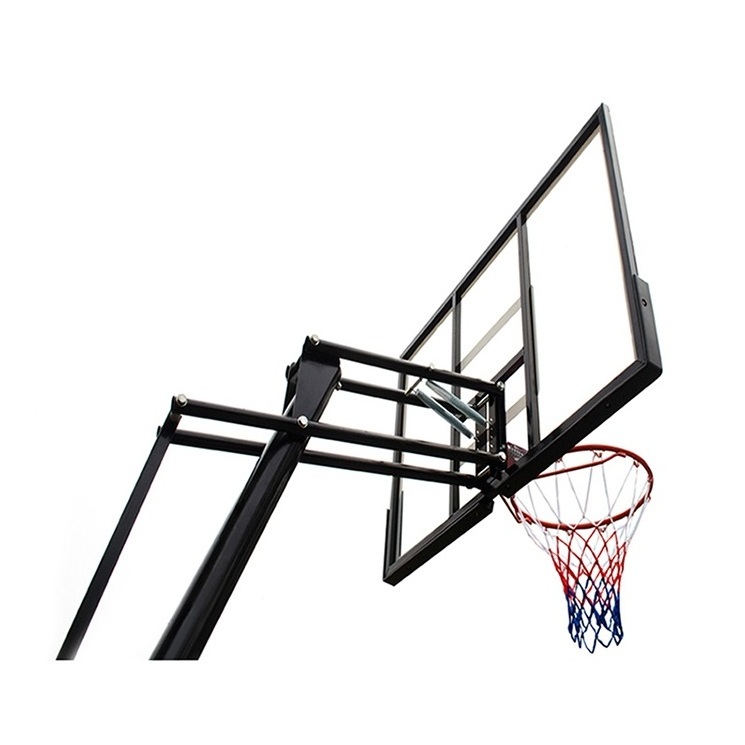 Q024 Outdoor Power Lift Adjustable 10 ft Basketball Hoop Stand With Basketball Ring Slanting Pole Kit