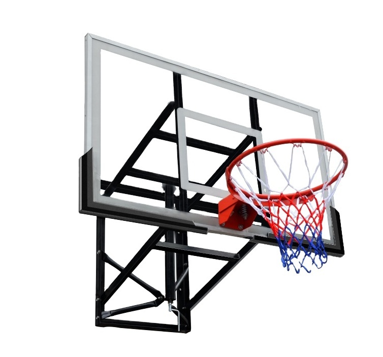 S030  Basketball Equipment Height Adjustable Wall Mount Basketball Hoop With tempered glass