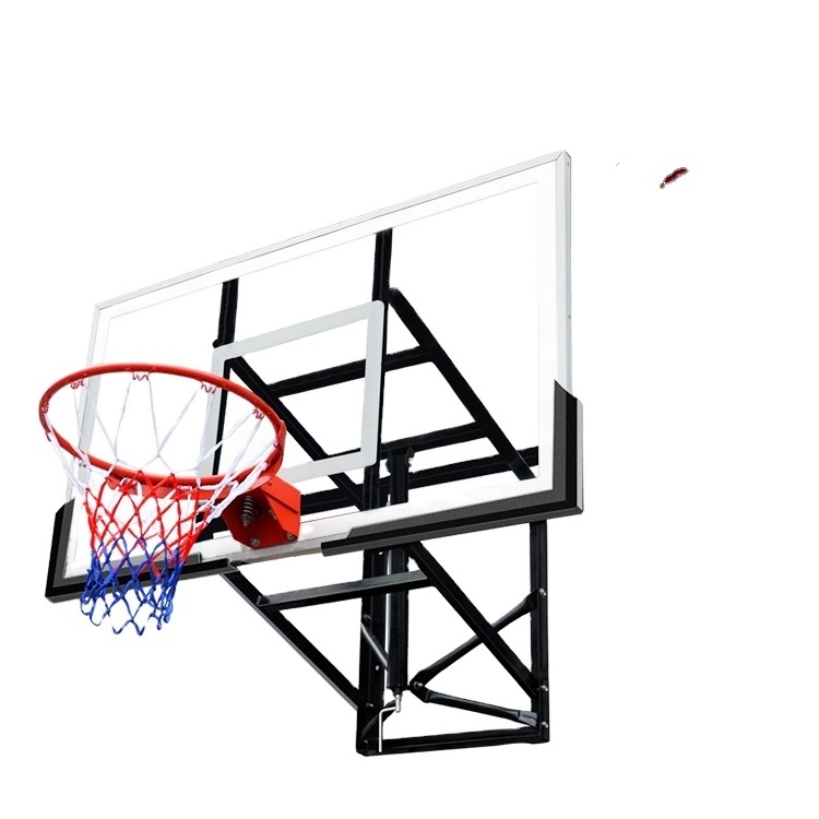 S030  Basketball Equipment Height Adjustable Wall Mount Basketball Hoop With PC Backboard