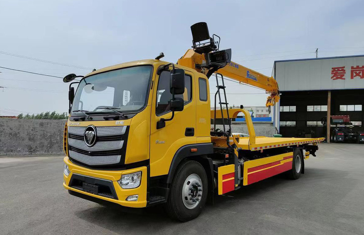 Foton  5tons platform wrecker truck 4x2 tow truck flat bed with crane