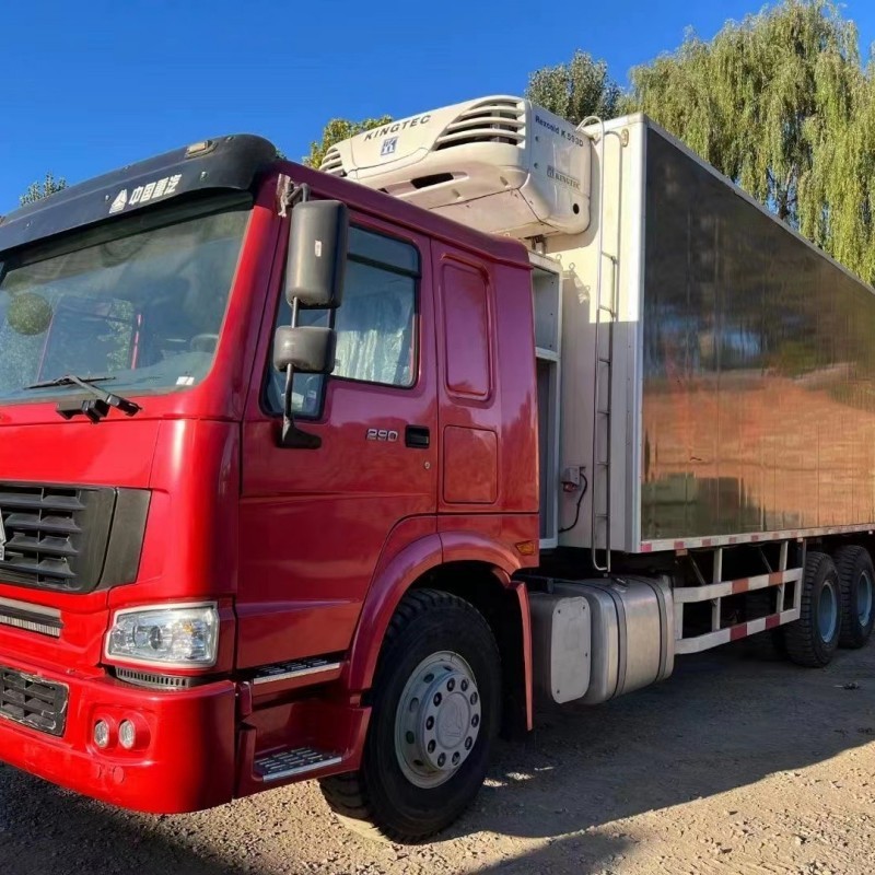 New Arrival Used Refrigerated Truck  Refrigerator Box Truck 290hp 7.8m 10 Wheeler Trucks For Sales