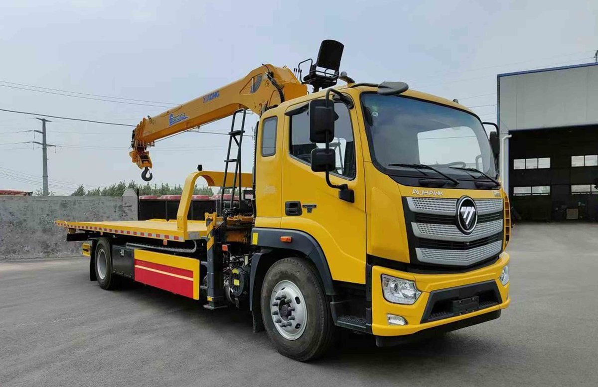 Foton  5tons platform wrecker truck 4x2 tow truck flat bed with crane