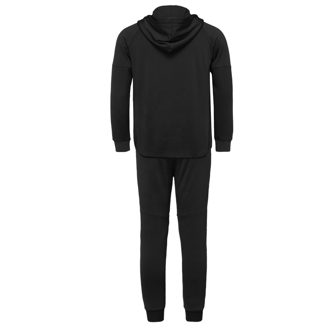 High Quality Tracksuit Joggers Sport Wear for Men Black 2 Pieces 100% Polyester Polyester Cotton Adults Winter Running Clothing