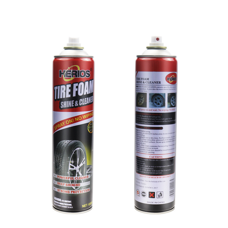 2022 Best Tyre Dressing Tire Shine Foam Cleaner Spray 650ml