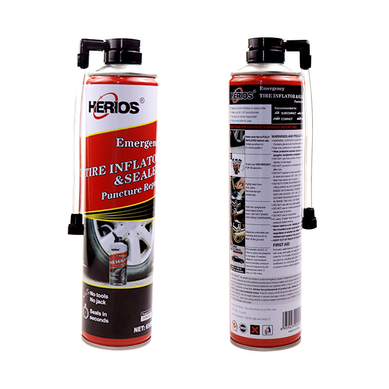 2022 Tire Sealer and Inflator Anti Puncture Heavy Duty Tire Repair Spray 650ml HERIOS