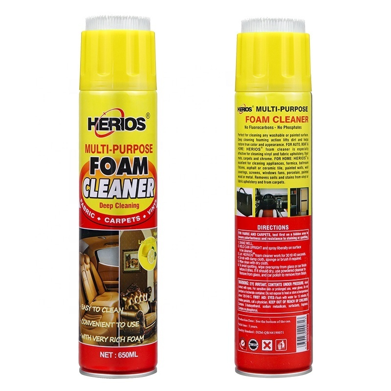 650ml HERIOS Car Interior Spray Cleaning Detergent Upholstery Cleaner Home Foam Cleaner Sofa Cleaner