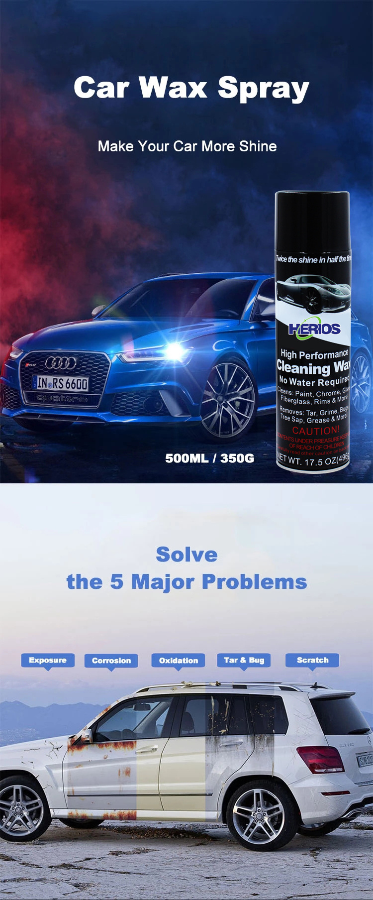 3 in 1 High Protection Quick Car Ceramic Coating Spray Nano Anti Hydrophobic Polish Agent Car Spray Wax Cleaning Agent