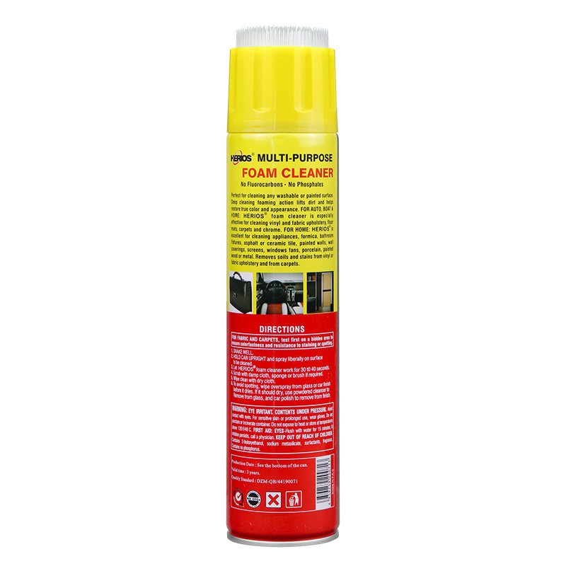 HERIOS multi purpose foam cleaner spray for car and house remove remove stains and keep bright