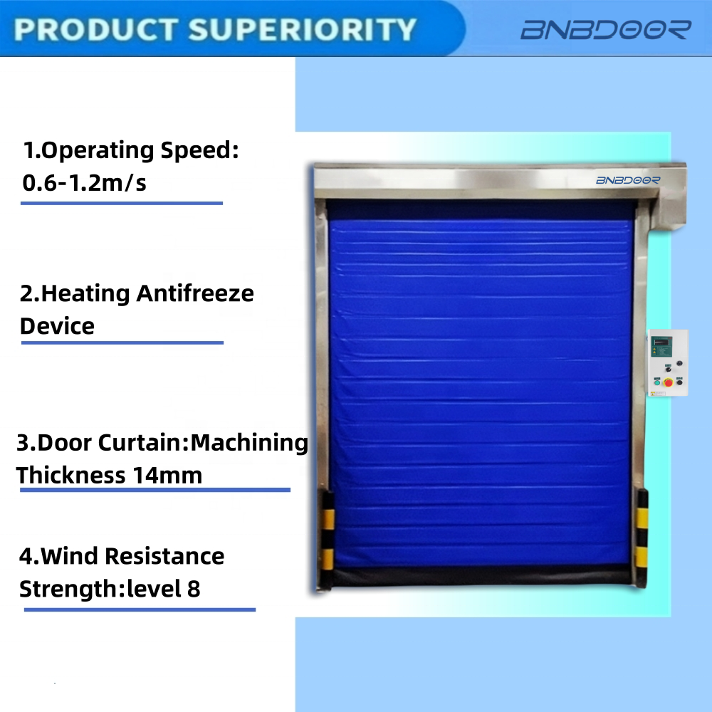 Commercial insulated pvc roller shutter automatic rapid rolling workshop quick high speed cold storage door for cold room