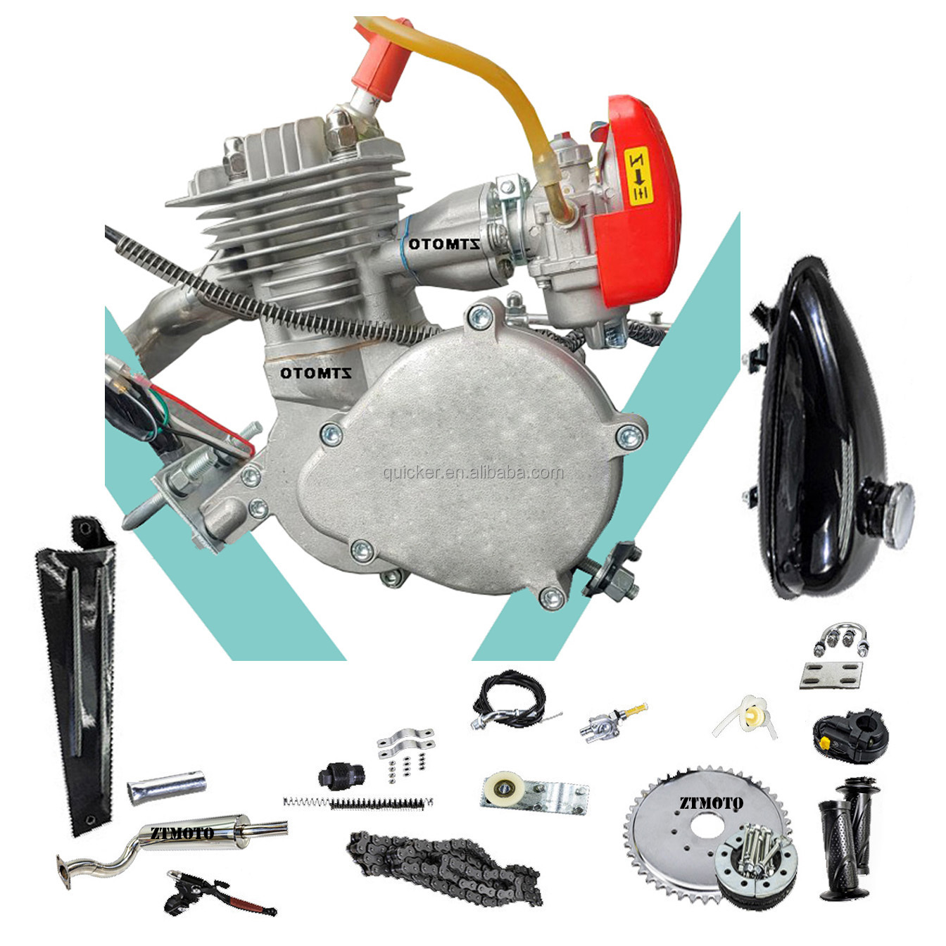 True 85cc Phantom bike engine kit two stroke bike engine 80cc 100cc gas powered bicycle motor