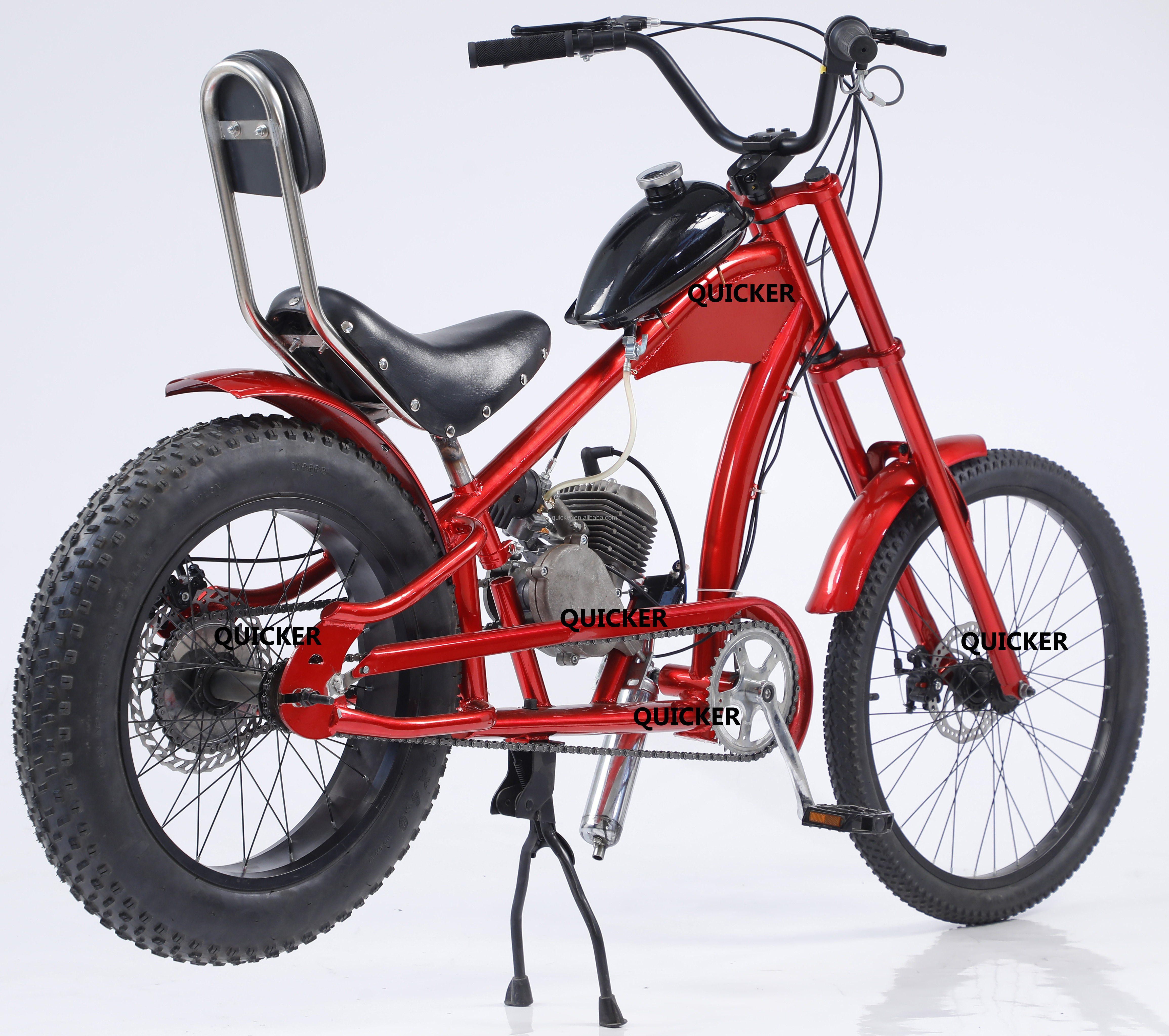 Motorised / motorized bicycle chopper scooter 24inch/20inch snow tire 2 stroke 80cc engine bike