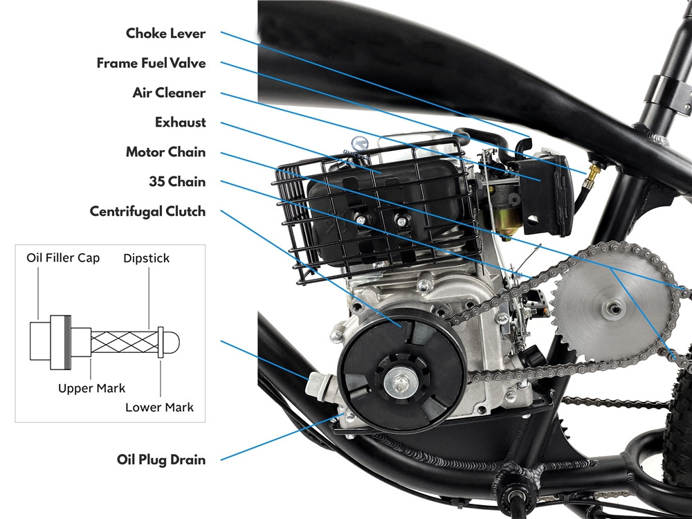 4 Stroke Motorized Bicycle 79cc/80cc gas tank frame racing motor gas bike scooter moped bicycle