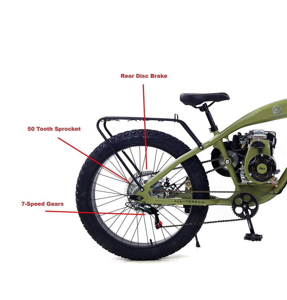 Gas Bike moped push bike motor 79cc Powered Fat Tire Bike Gas Motor Kit Bicimotor 4 Stroke Motorized Bicycle