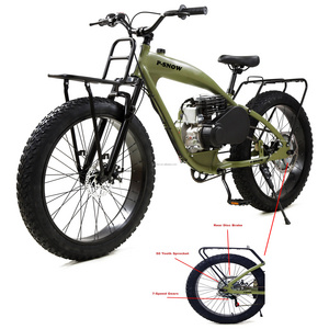 P-SNOW fat tire 26inch gas bike 79cc motor aluminum frame OHV engine set motorized bicycle gas motor engine bike