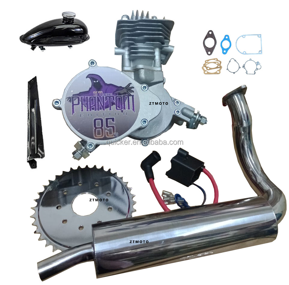 Bicicleta con motor gasolina 85cc 80cc motorized bicycle engine bore 52mm gas motor 2 stroke engine bicycle