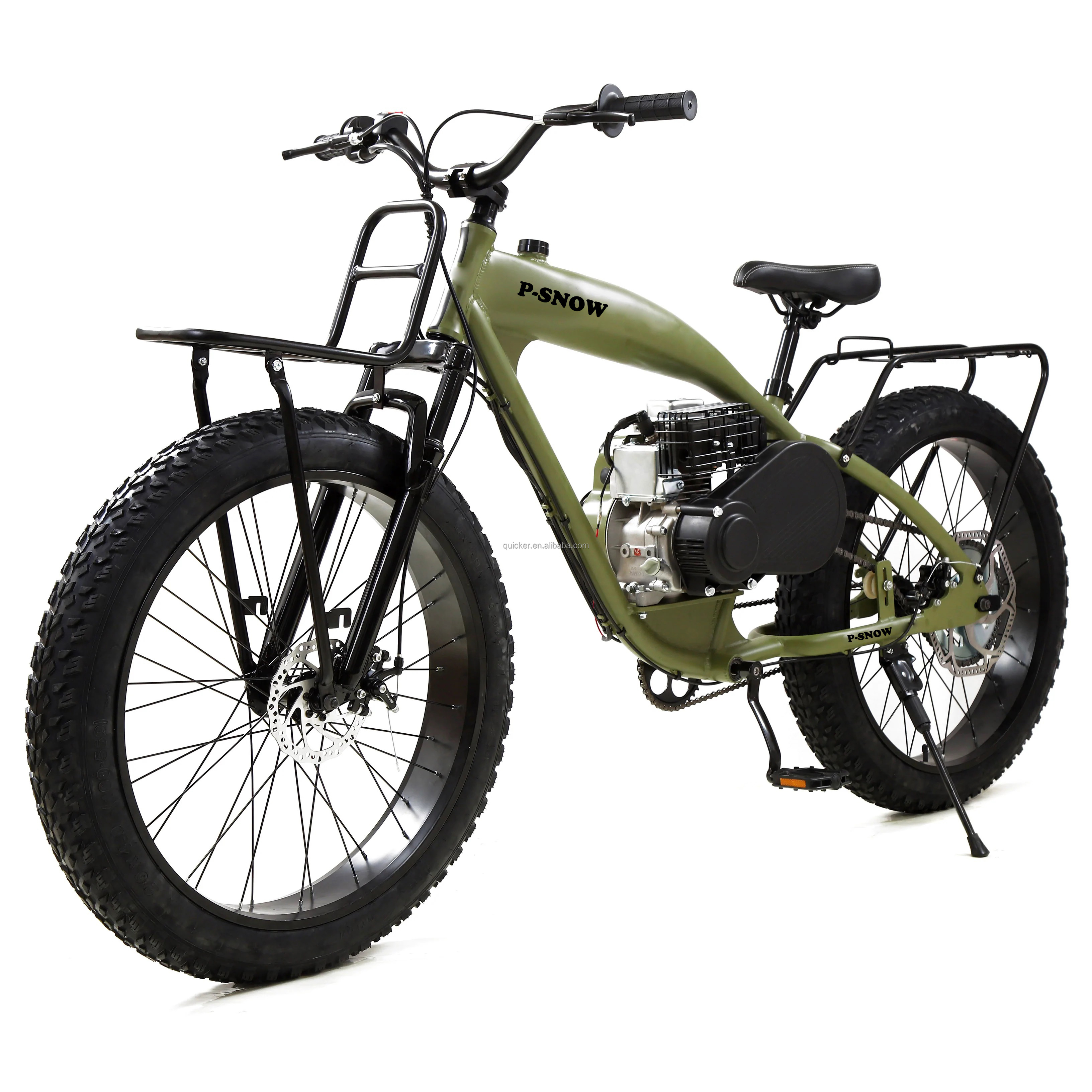 P-SNOW fat tire 26inch gas bike 79cc motor aluminum frame OHV engine set motorized bicycle gas motor engine bike