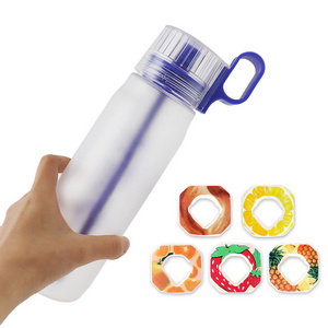 Custom Logo Starter Up Set Drinking Bottle Scent Flavor Air Fruit Tritan Plastic Water Bottle With Flavor Pods For Fitness Sport