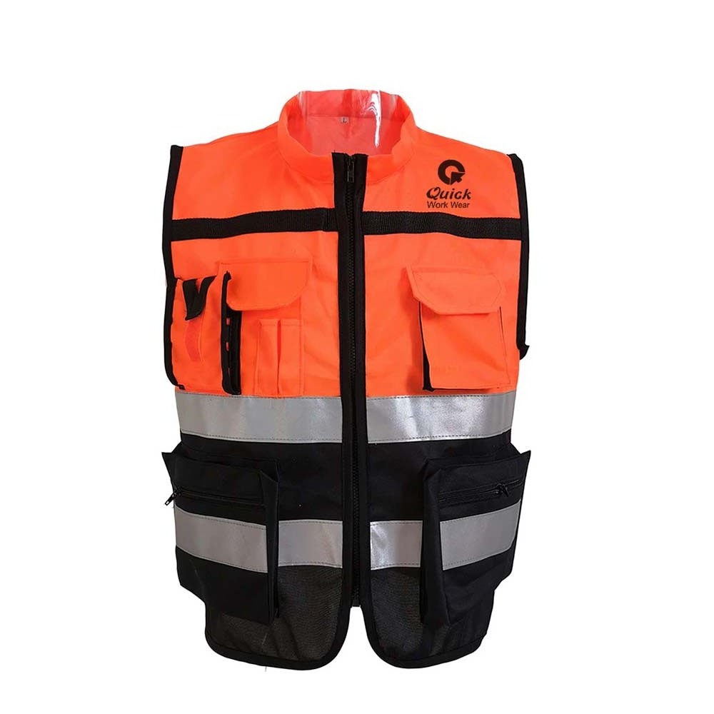 Safety Vest Reflective Safety Clothing 1PC Traffic Unisex Cycling Working Clothes Sports Zipper Bicycle Reflective Vest