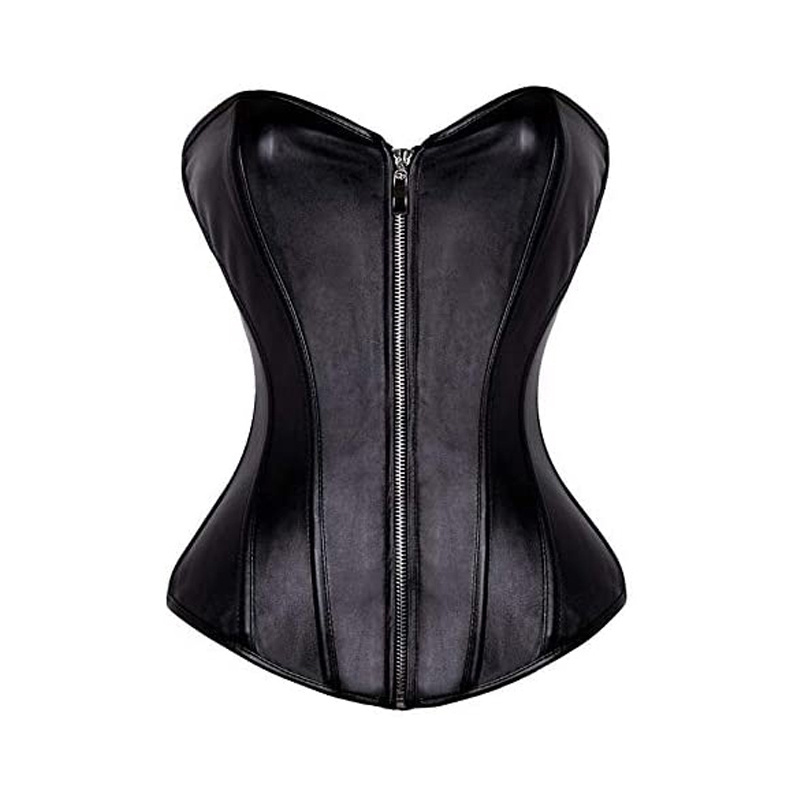 Custom OEM 2024 new arrivals custom black woman leather bustier cami tank tops fashionable