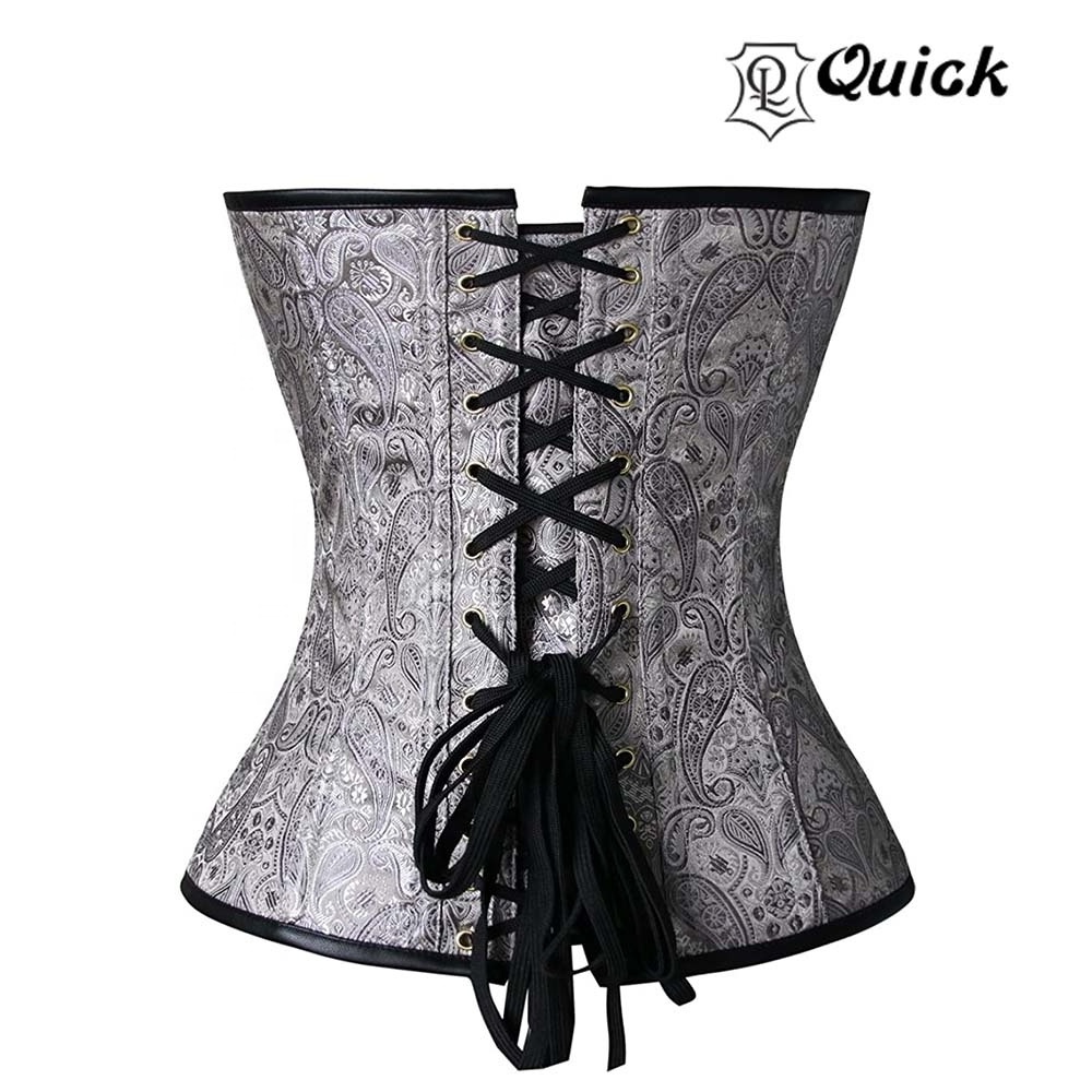 Low MOQ Women's Steel Boned Steampunk Gothic Bustier Corset with Chains Fashion ladies sexy leather corset, sexy lingerie