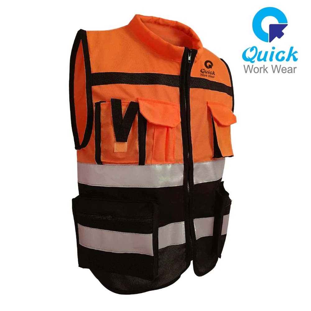 Safety Vest Reflective Safety Clothing 1PC Traffic Unisex Cycling Working Clothes Sports Zipper Bicycle Reflective Vest