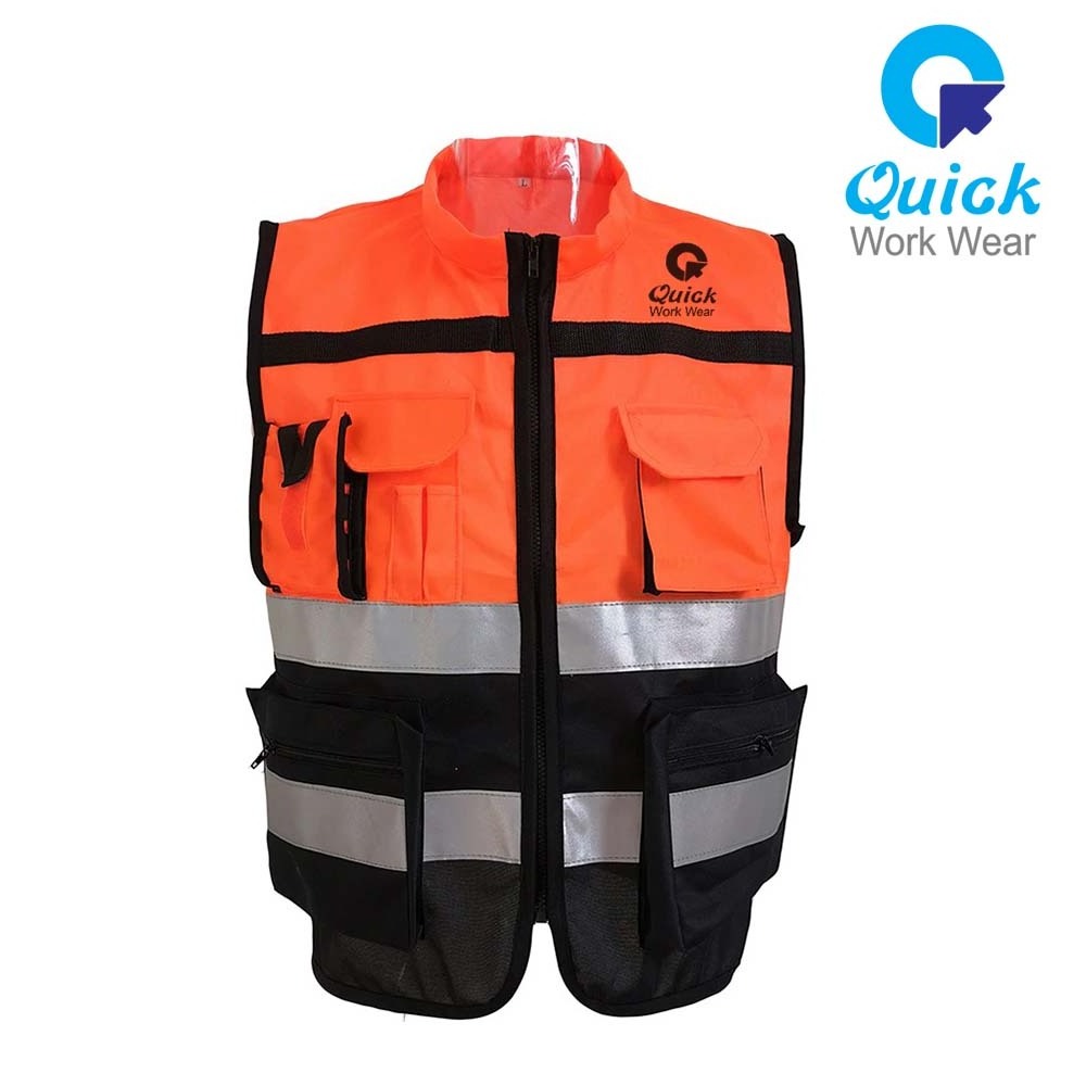 Safety Vest Reflective Safety Clothing 1PC Traffic Unisex Cycling Working Clothes Sports Zipper Bicycle Reflective Vest