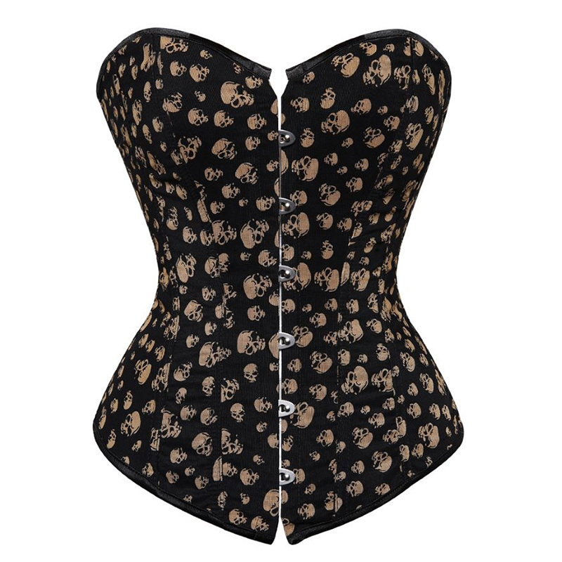 Waist Training Corsets XXS To 6XL Brown Black Champagne Korsett Woman 26 Steel Boned Chest Binder Bustier Corset Top With Rope