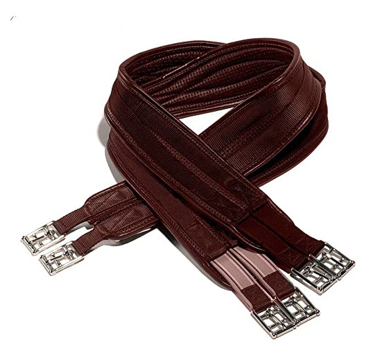 English Equestrian Horse Tack Padded in Customised Colors Leather Girth