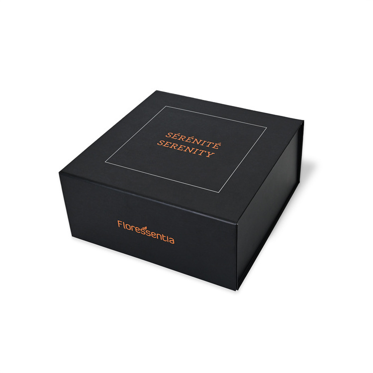 Custom Logo Luxury Gift Box Black Rigid Cardboard Packaging with Magnetic Closure Factory Wholesale for Stamping Custom Design