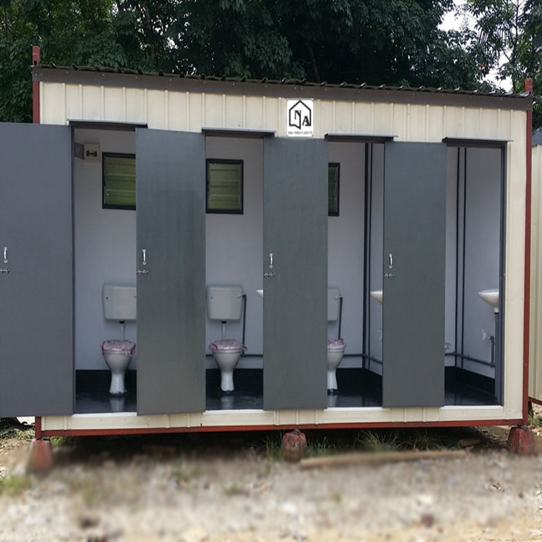 China Public Modular Mobile Toilets Cabin Outdoor Restroom Prefab Portable  Container Ablution Shower Toilet Block