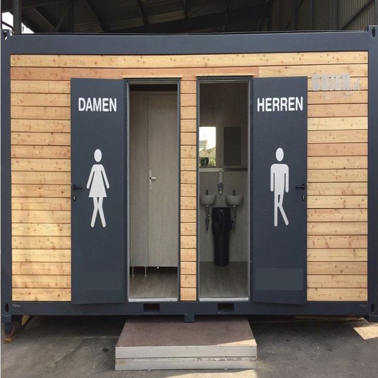 China Public Modular Mobile Toilets Cabin Outdoor Restroom Prefab Portable  Container Ablution Shower Toilet Block