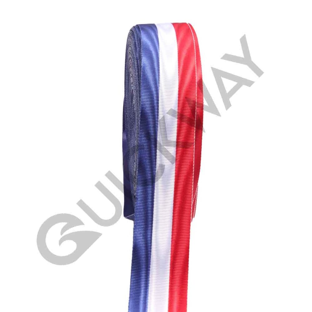 Stock Wholesale Medal Ribbon 1 inch 25mm Red White Blue Striped Grosgrain Ribbon