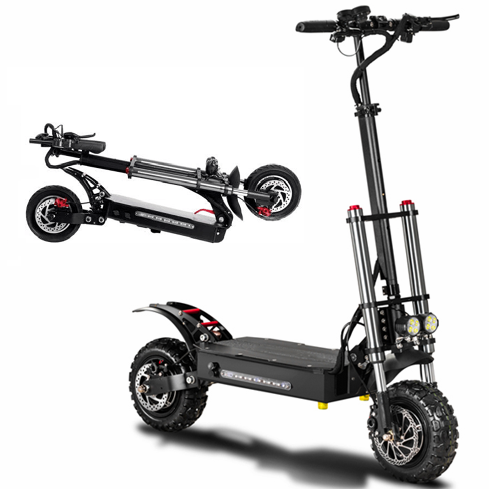 Quickwheel Explorers 5600w 60v 85km Powerful Motor Big Wheel Fastest 11 Inch Dual Motor Electric Scooter