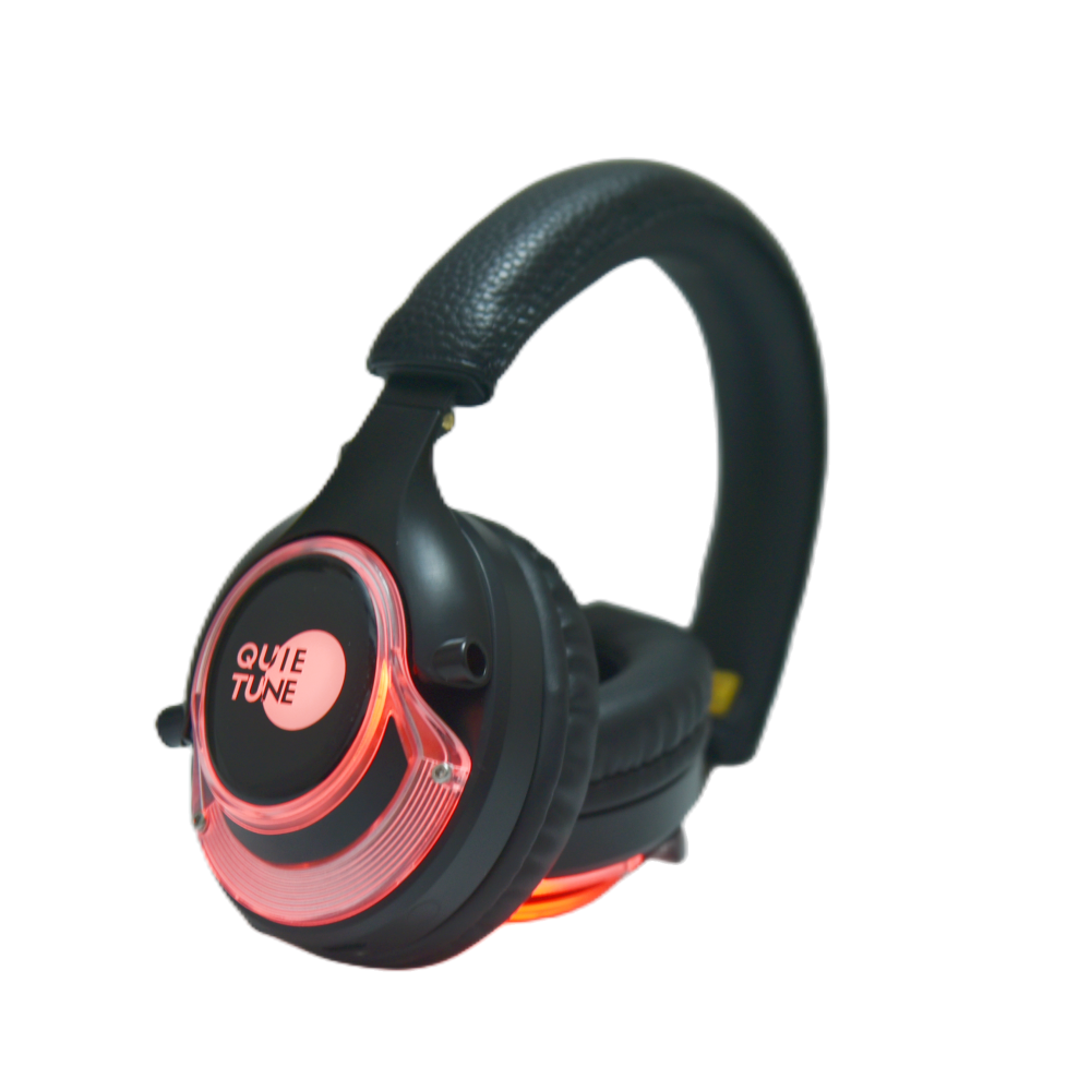 NEW F49 Silent disco headphones and transmitter 3 or 5 channels party headphones with LED logo