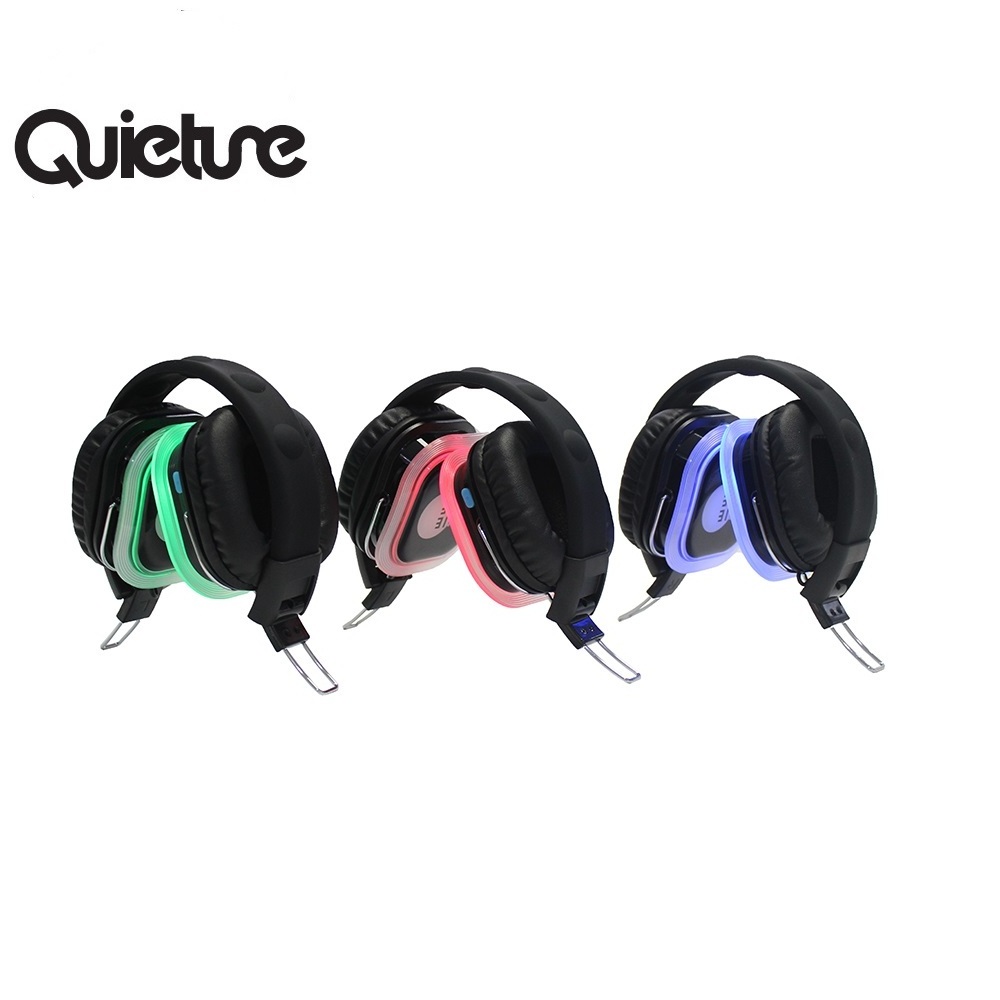 wholesale wireless silent disco headphones with transmitter earphones party equipment rental foldable headset FM control