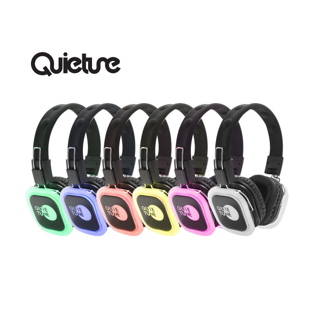 wholesale wireless silent disco headphones with transmitter earphones party equipment rental foldable headset FM control