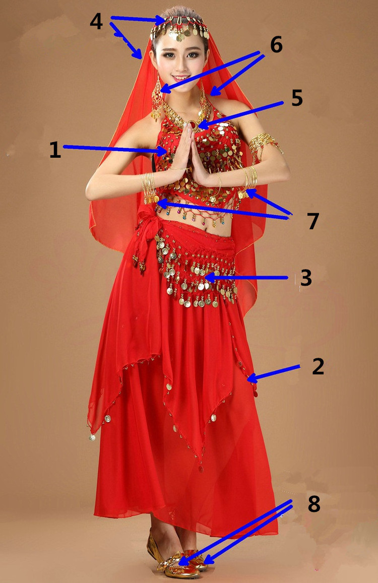 sari indian style bollywood saree sexy belly dance costume