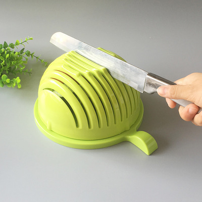 Easy Salad Cutter Fruit Vegetable Chopper Salad Cutter Bowl