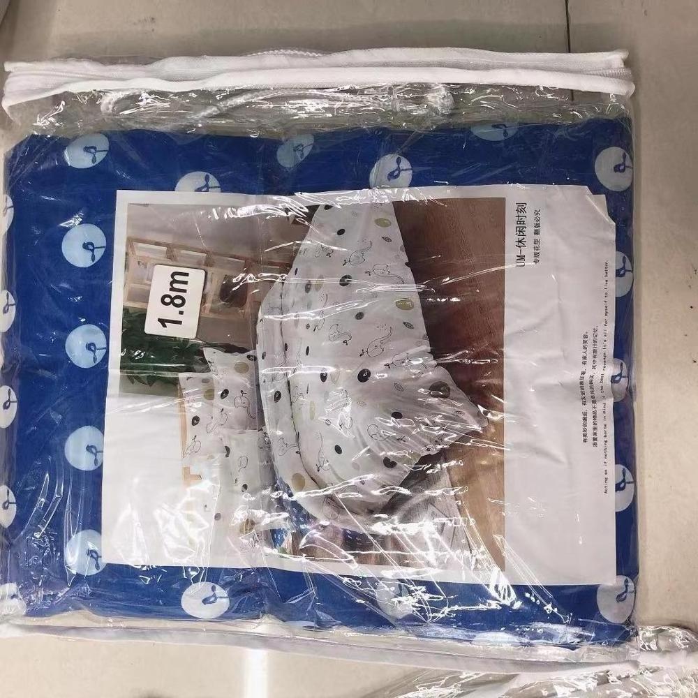 Transparent Plastic packaging bag with zipper for blanket and bedding sets of 4 pieces pvc bag