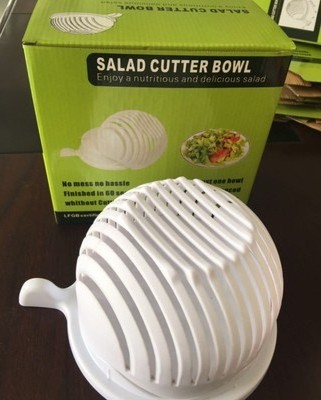 Easy Salad Cutter Fruit Vegetable Chopper Salad Cutter Bowl